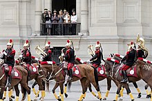 The GNR Mounted Band (Charanga) performing in the Gala of the Portuguese School of Equestrian Art in Lisbon